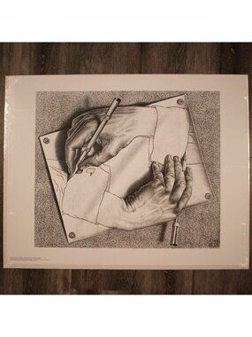MC Escher Drawing Hands 22X28 Art Poster